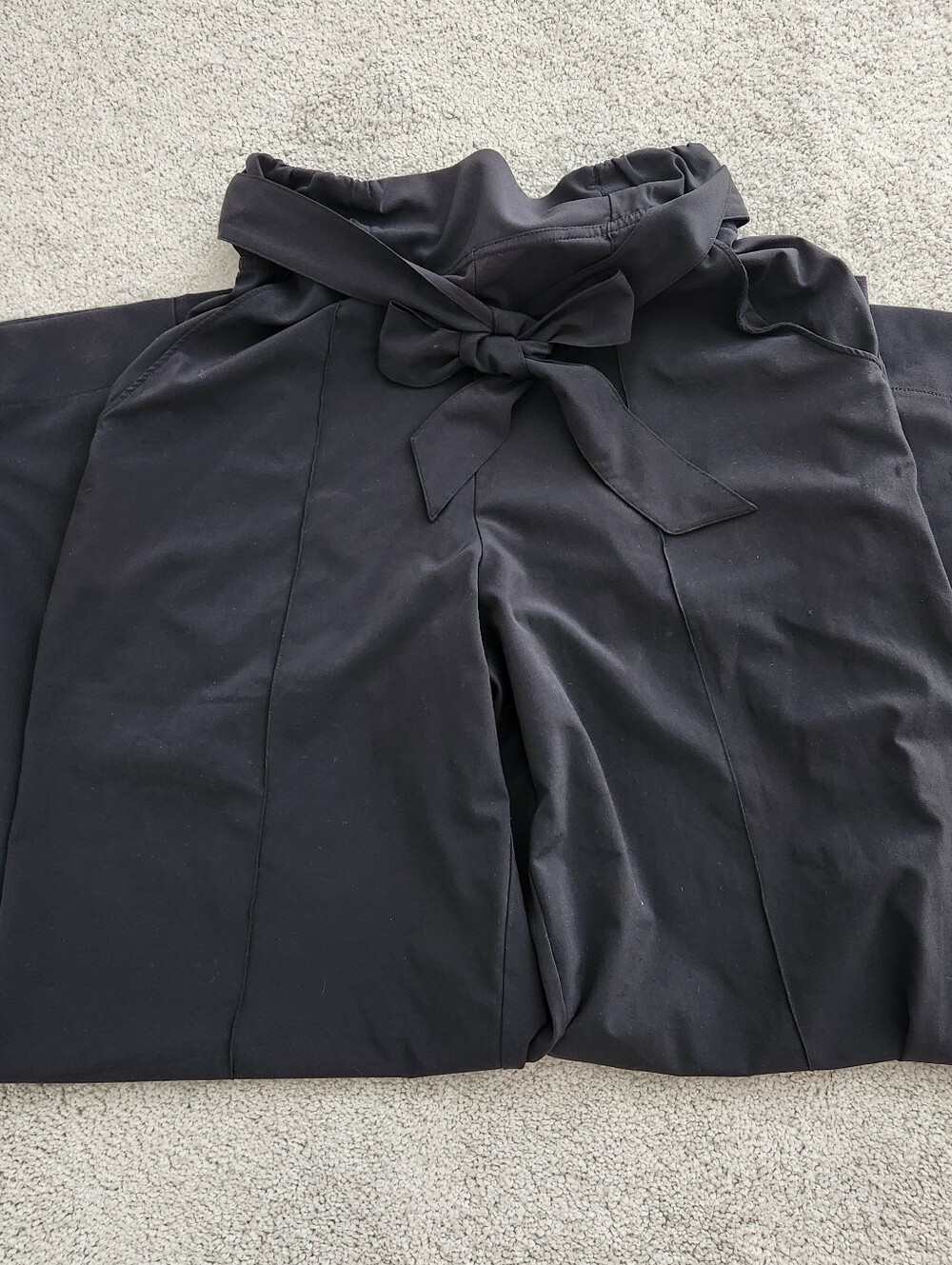 Lululemon | Noir Pant, High-Waist Black Paperbag Trousers with Waist Tie, Size 4